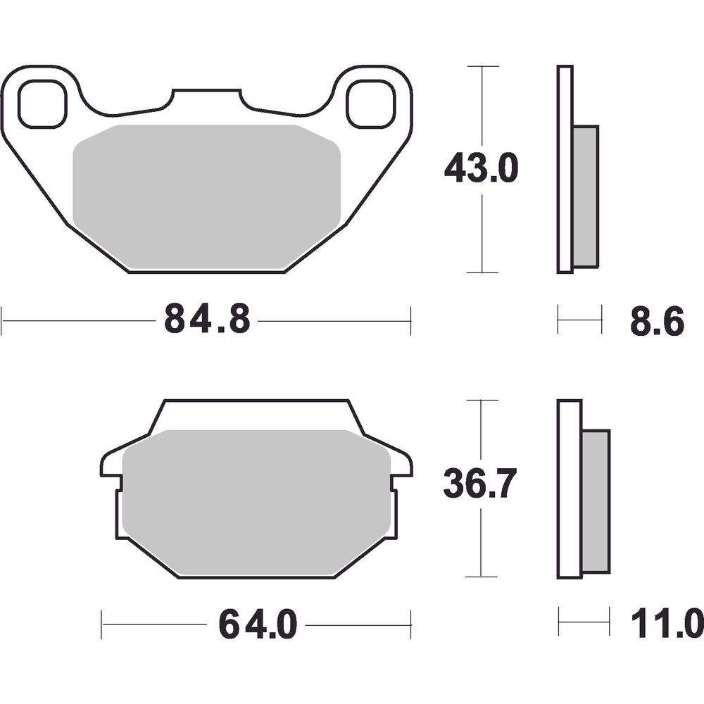 Scooter Brake Pads | Organic Standard | Rear - Ecer90