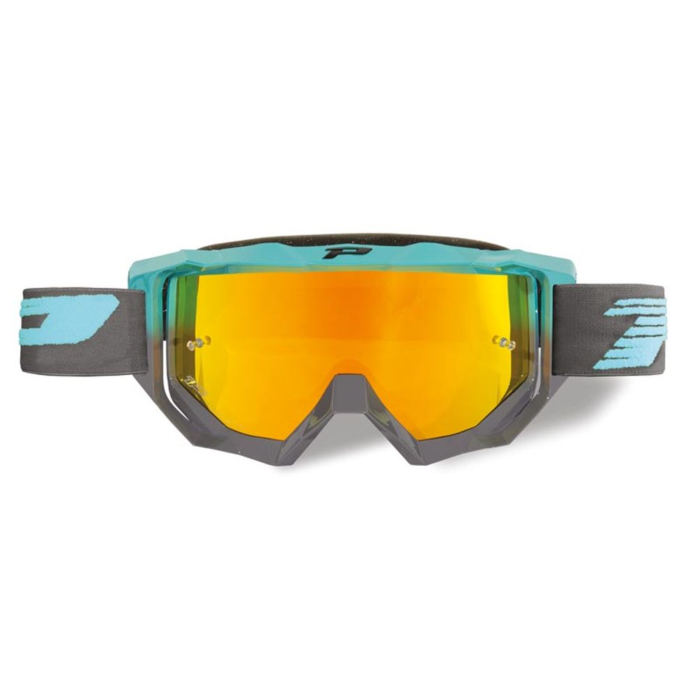 Progrip Goggle 3200fl - Multilayered Lens - Mirrored Orangene - Green Biliardo/grey - Grafite Offroad