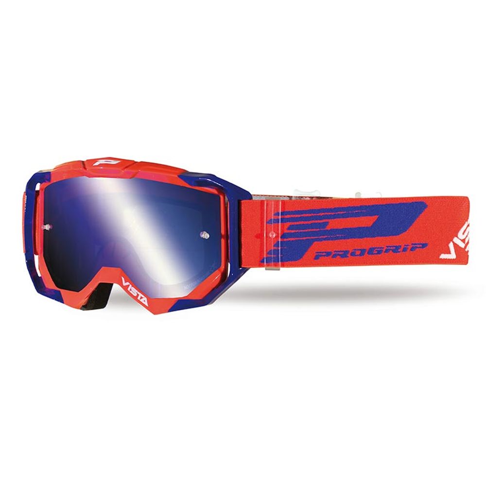 Gafas Progrip 3303 Vista - Lente multicapa de espejo - Rojo/azul - Lente azul
