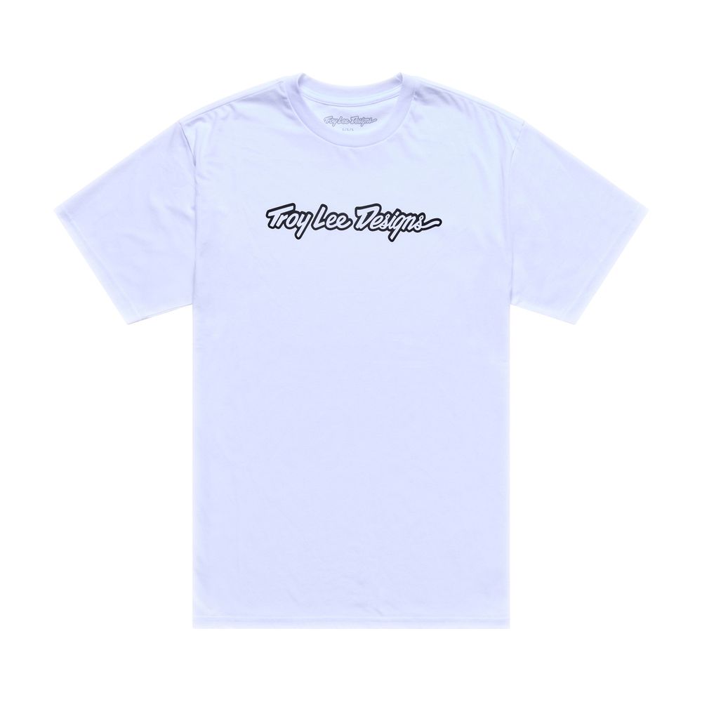 T-Shirt - Signature - White / Black - M Troy Lee Designs