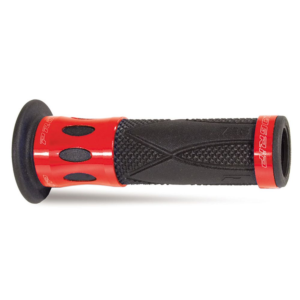 Grips Progrip 728 22/25 - Alluminium Rings - Black/ring Red - Closed End