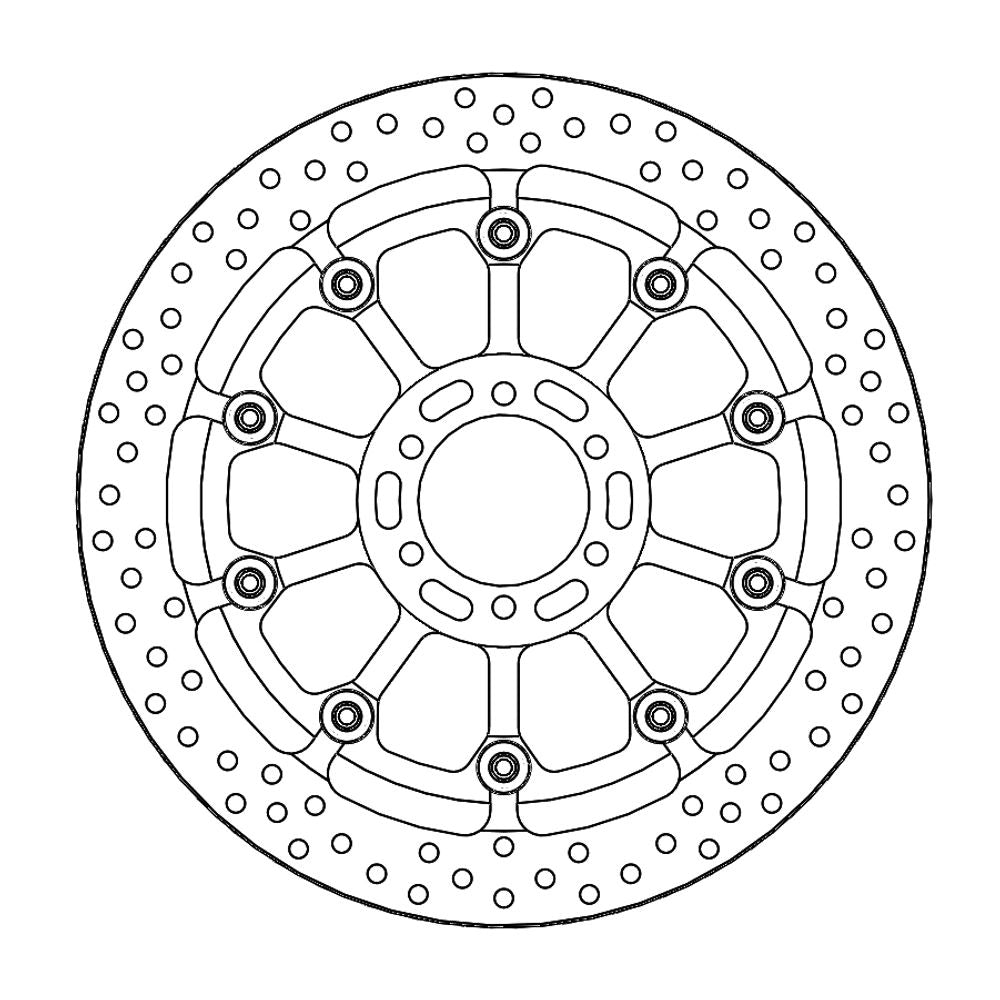 Brake Disc Road Prof. Halo - Floating - Front - Aprilia, Ducati, Ktm,(t-floater 320x6x34mm) - Grafite Offroad