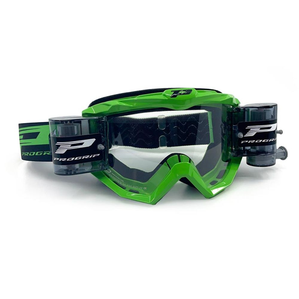 Progrip Goggle 3201ro - Roll Off Clear Lens - Green - Grafite Offroad