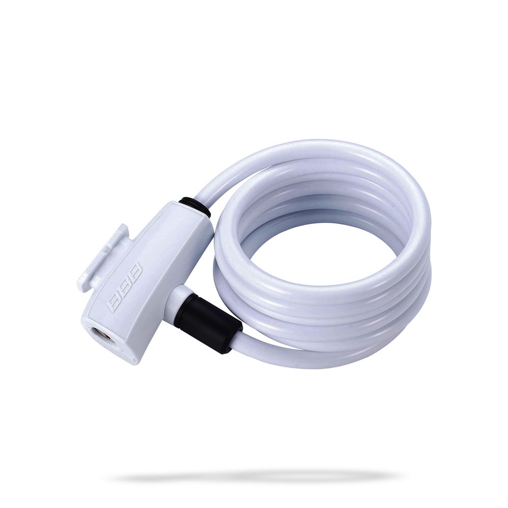 Cyclelock Quicksafe Coil Cable | 8mm X 150cm | White - Grafite Offroad