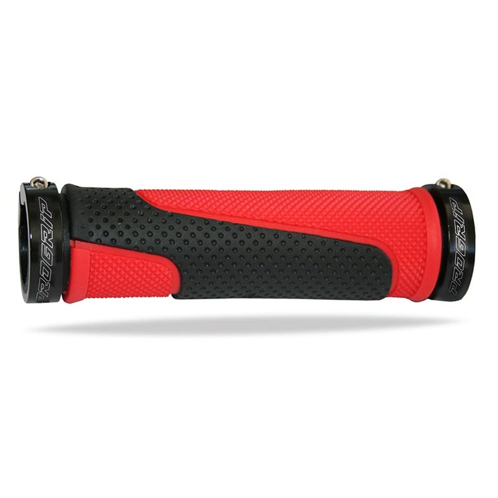 Puños Progrip 997 Mm 22 + Topes - Extremo Abierto - Doble Densidad - Rojo/Negro