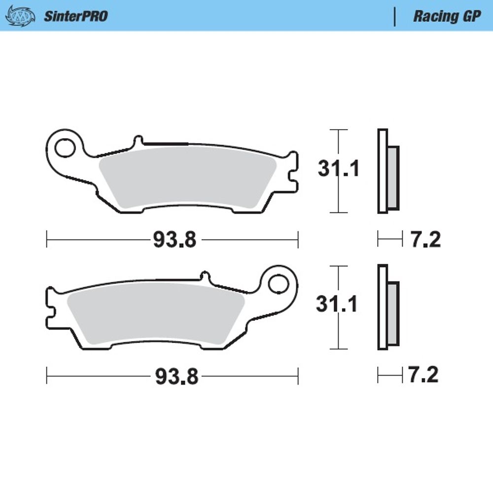 Sinter Brake Pads - Front- Sinter Pro Racing Gp - Nissin Front Yamaha 08-20 Compatible - Grafite Offroad