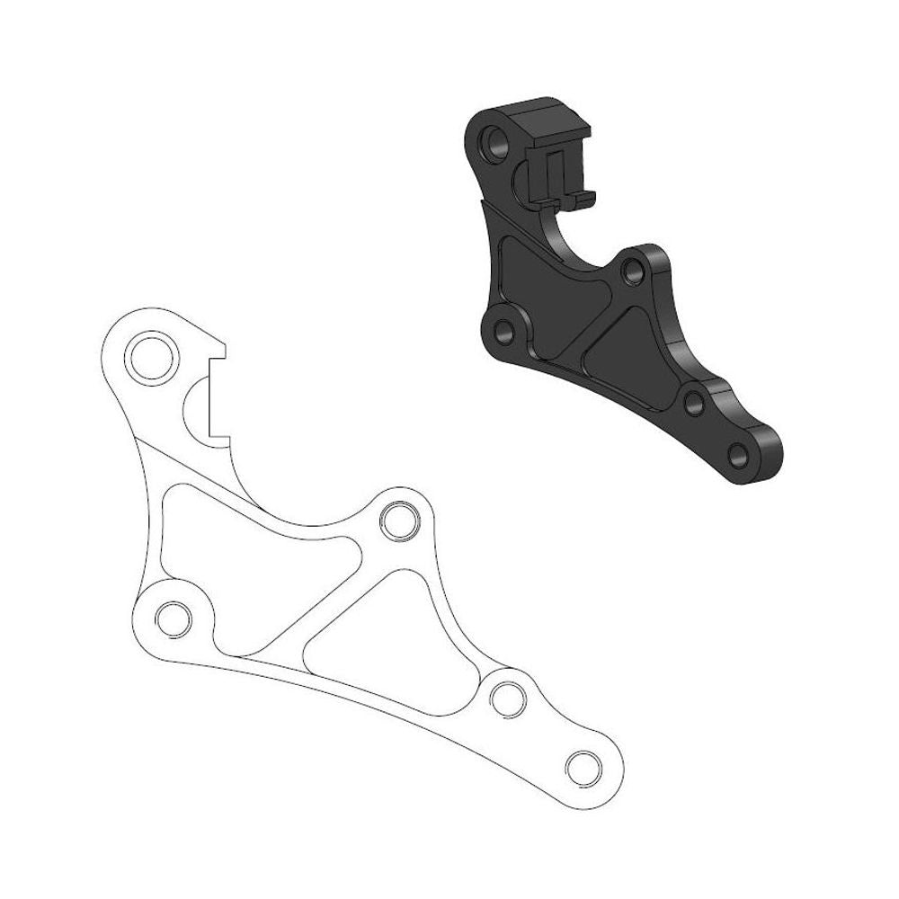 Supermoto Street Brake Caliper Adapter 320mm Rotor - Front - Gasgas - Grafite Offroad