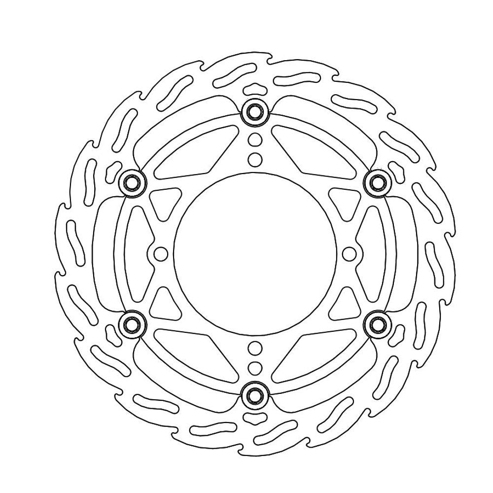 Brake Disc Off-road Flame Mx - Front - Ø270mm - Floating - Kawasaki: Kx/kxf - Grafite Offroad