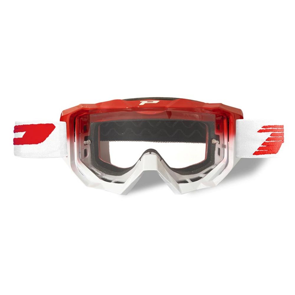 Progrip Goggle 3200tr - Trasparent Lens - Red/white - Grafite Offroad