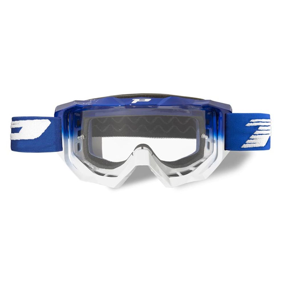 Progrip Goggle 3200tr - Trasparent Lens - Blue/white - Grafite Offroad