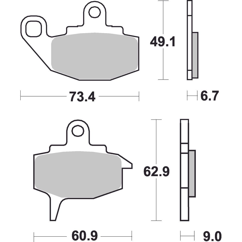 Street Brake Pads | Organic Standard | Front - Ecer90