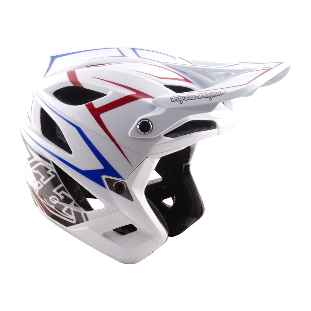 Casco Stage Stunt Pinstripe Bianco MD/LG Troy Lee Designs