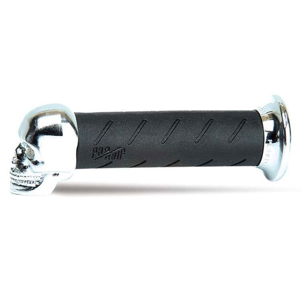 Puños Progrip 862 - Calaveras Cromado Negro - Mm 22/25 - 7/8