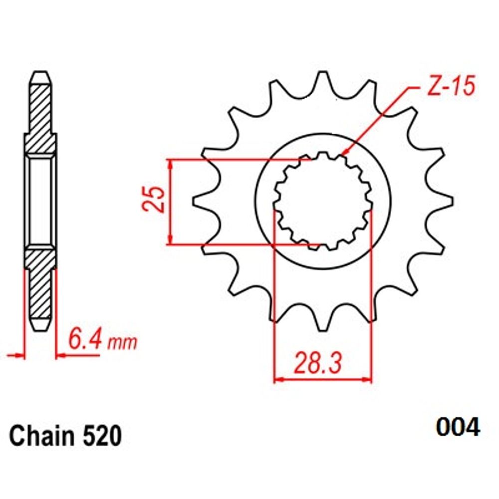 Ultralight Steel Front Sprocket (520-15t) Yamaha Quad