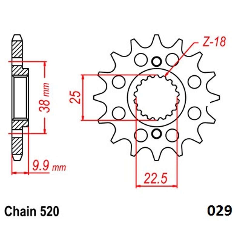 Ultralight Steel Front Sprocket (520-14t) Bmw, Husqvarna