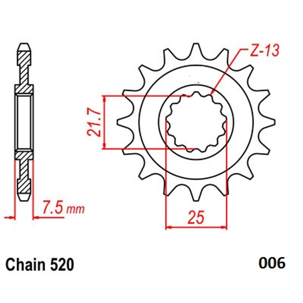 Ultralight Steel Front Sprocket (520-15t) Kawasaki Quad