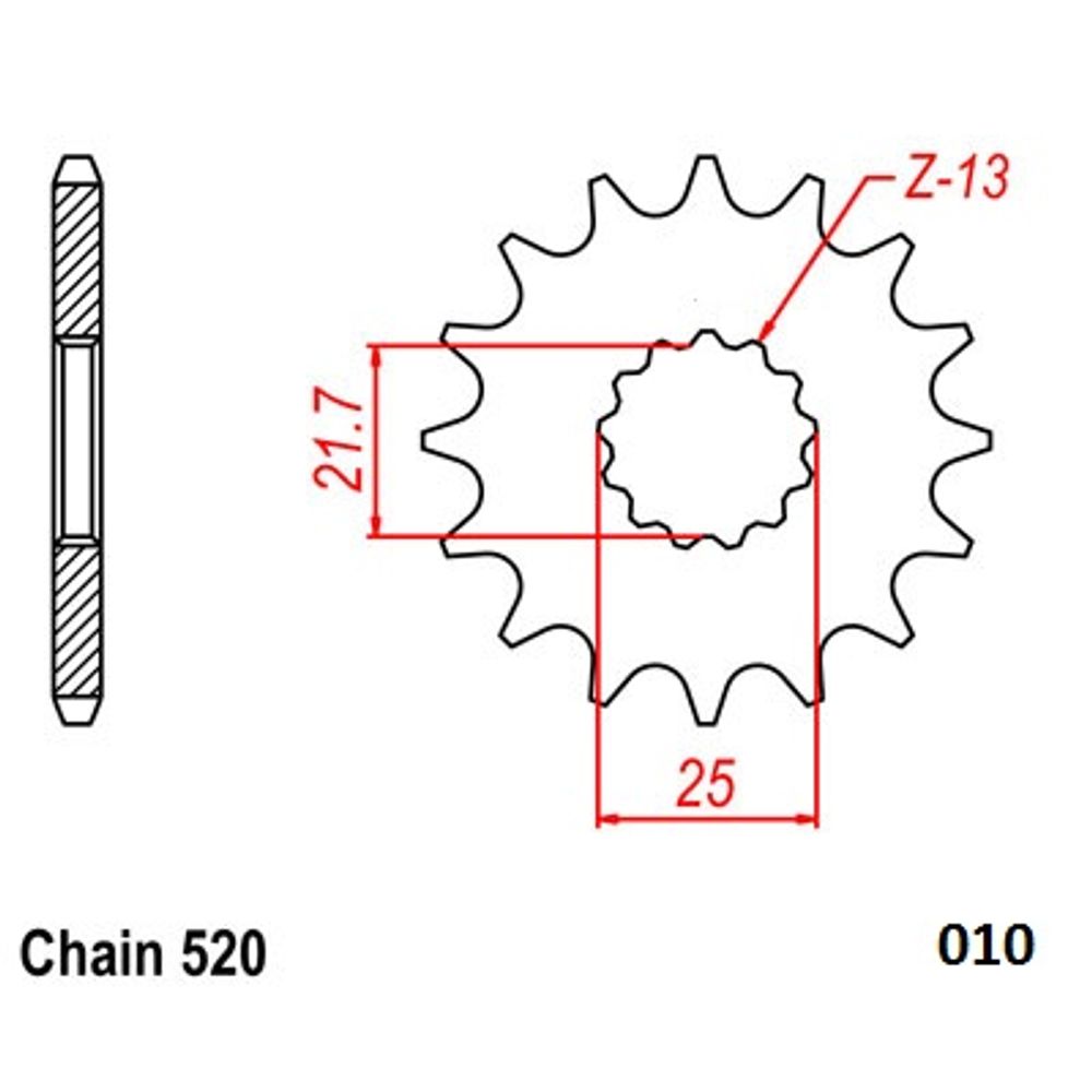 Ultralight Steel Front Sprocket (520-15t) Kawasaki, Yamaha