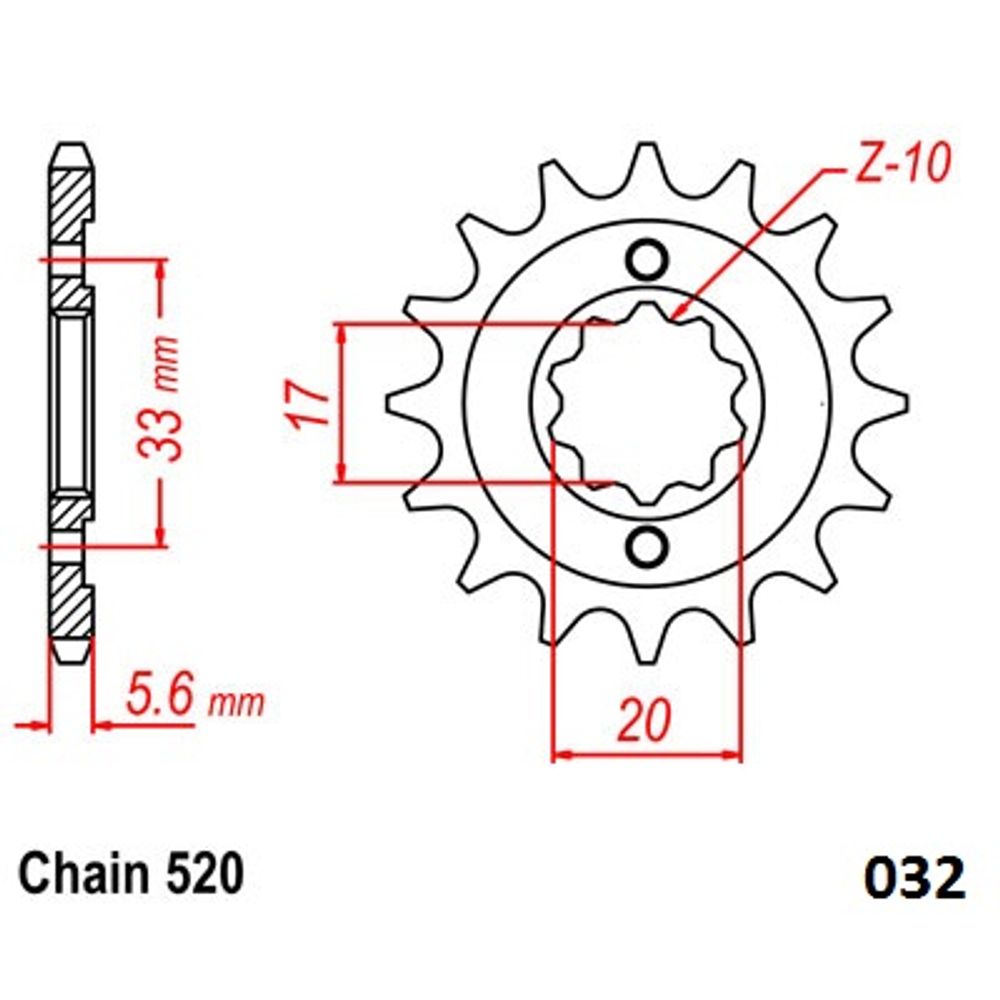 Ultralight Steel Front Sprocket (520-12t) Kawasaki