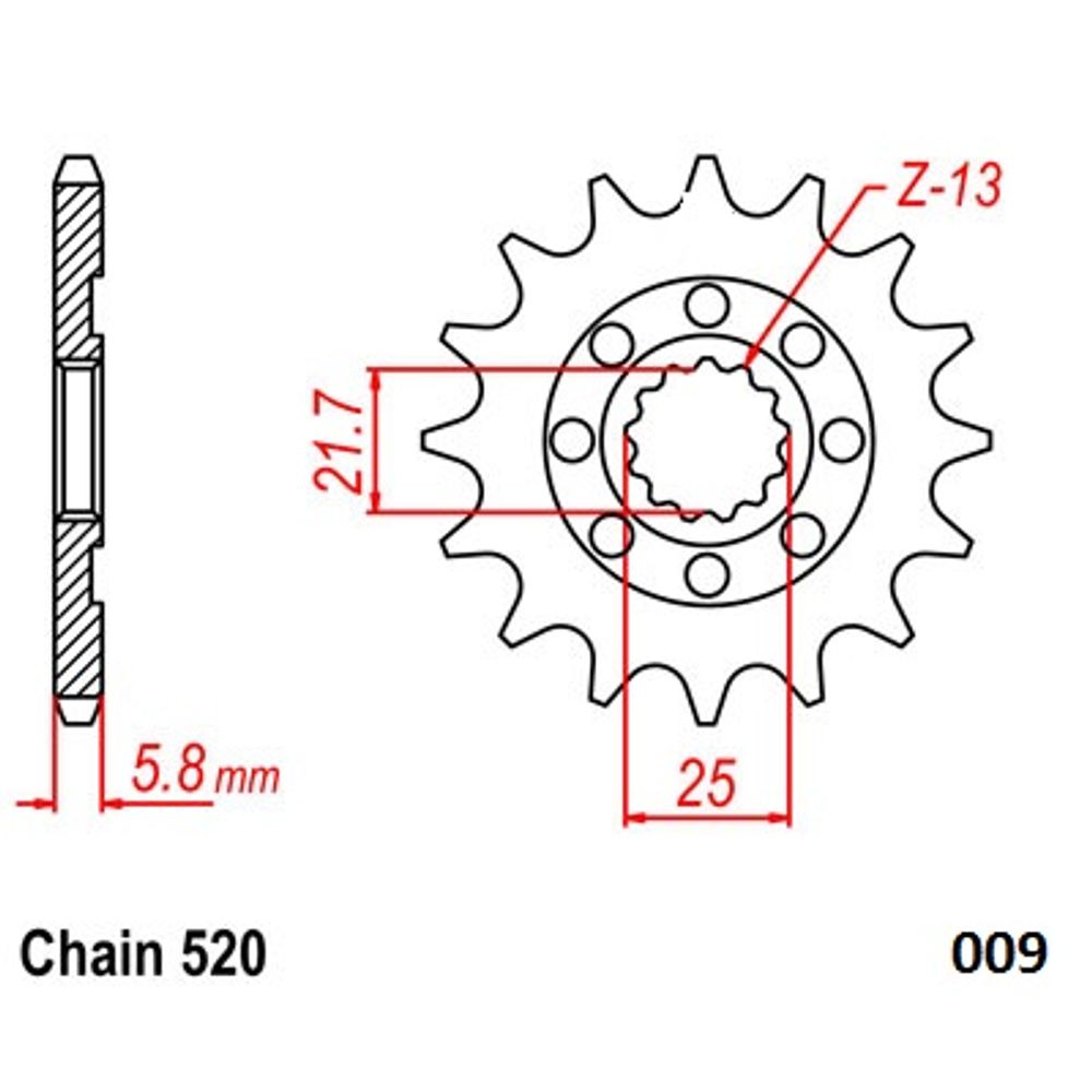 Ultralight Steel Front Sprocket (520-15t) Kawasaki