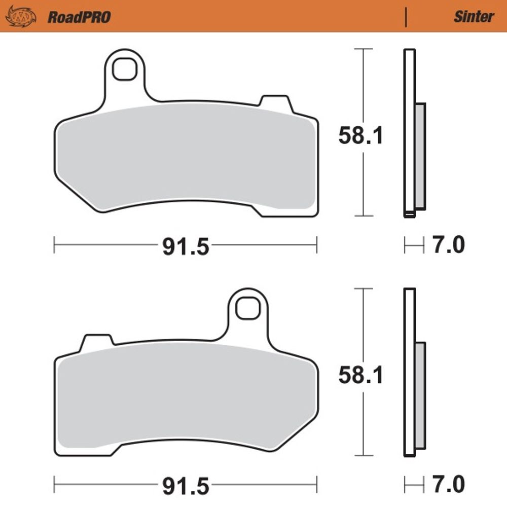 Pastillas de freno Roadpro Sinter - Traseras