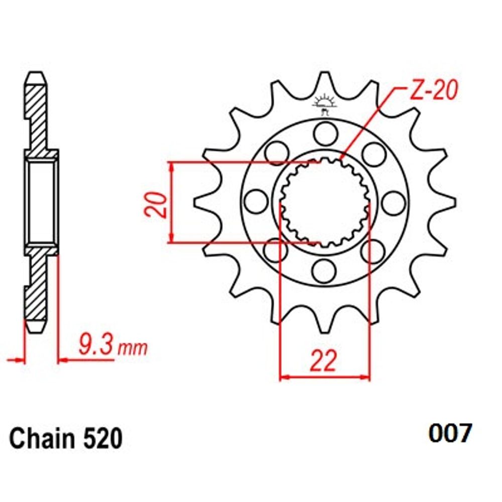 Ultralight Steel Front Sprocket (520-13t) Kawasaki