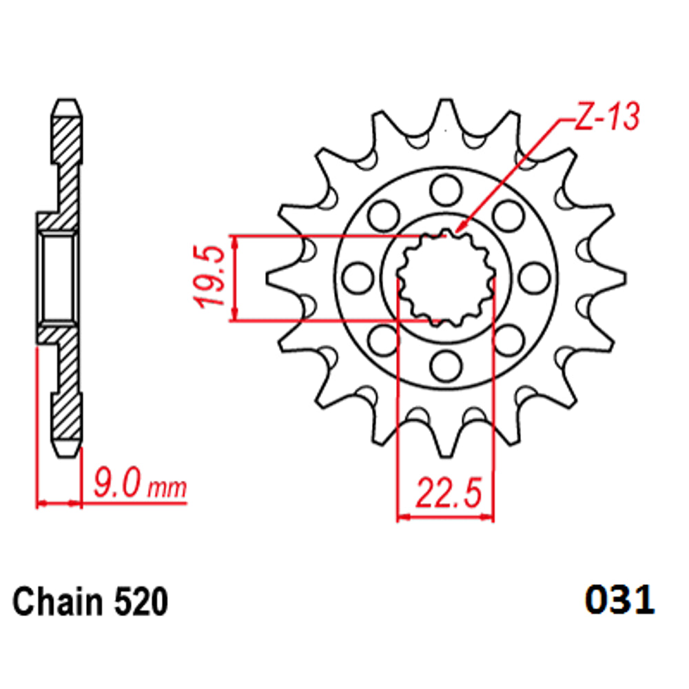 Ultralight Steel Front Sprocket (520-13t) Suzuki