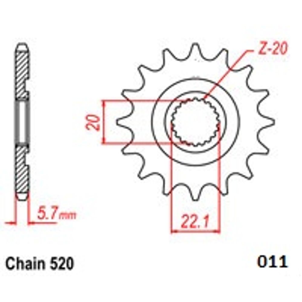 Ultralight Steel Front Sprocket (520-15t) Gasgas, Yamaha
