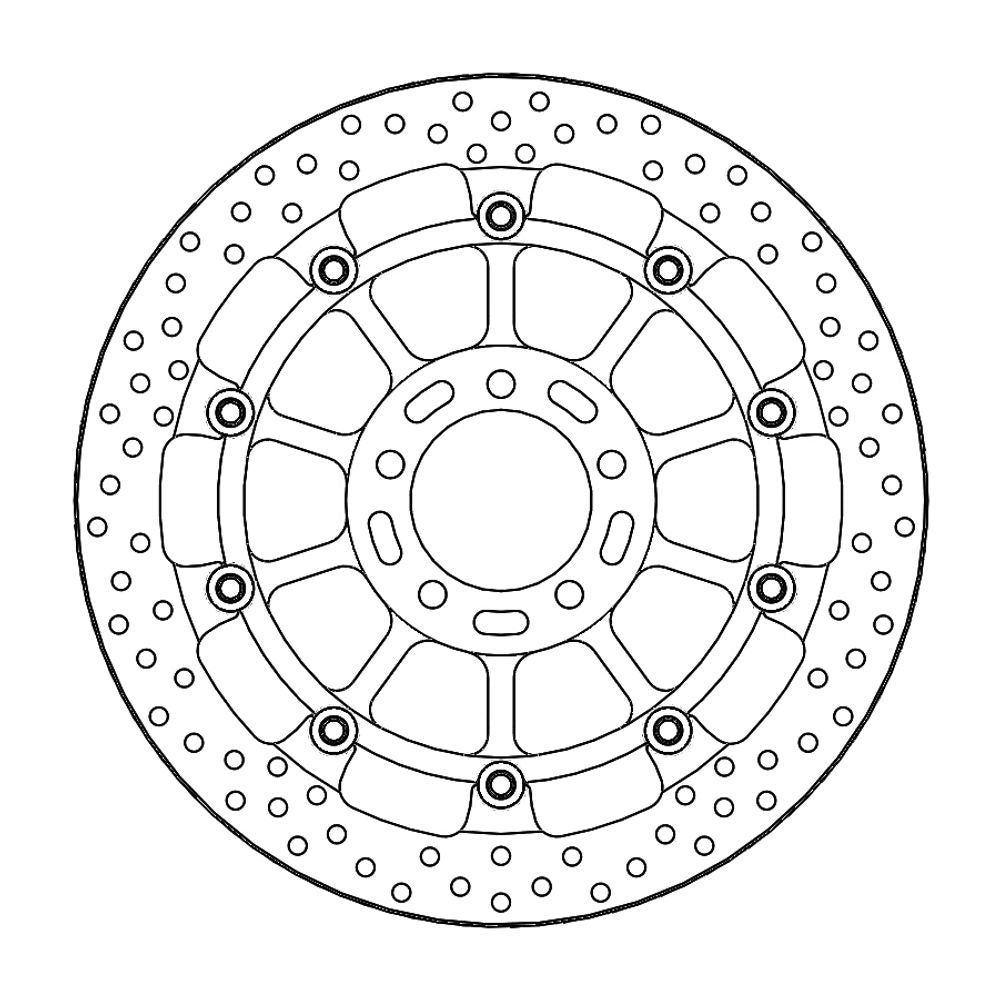 Brake Disc Road Halo Racing - Floating - Front - Kawasaki: Zx-10rr - Grafite Offroad