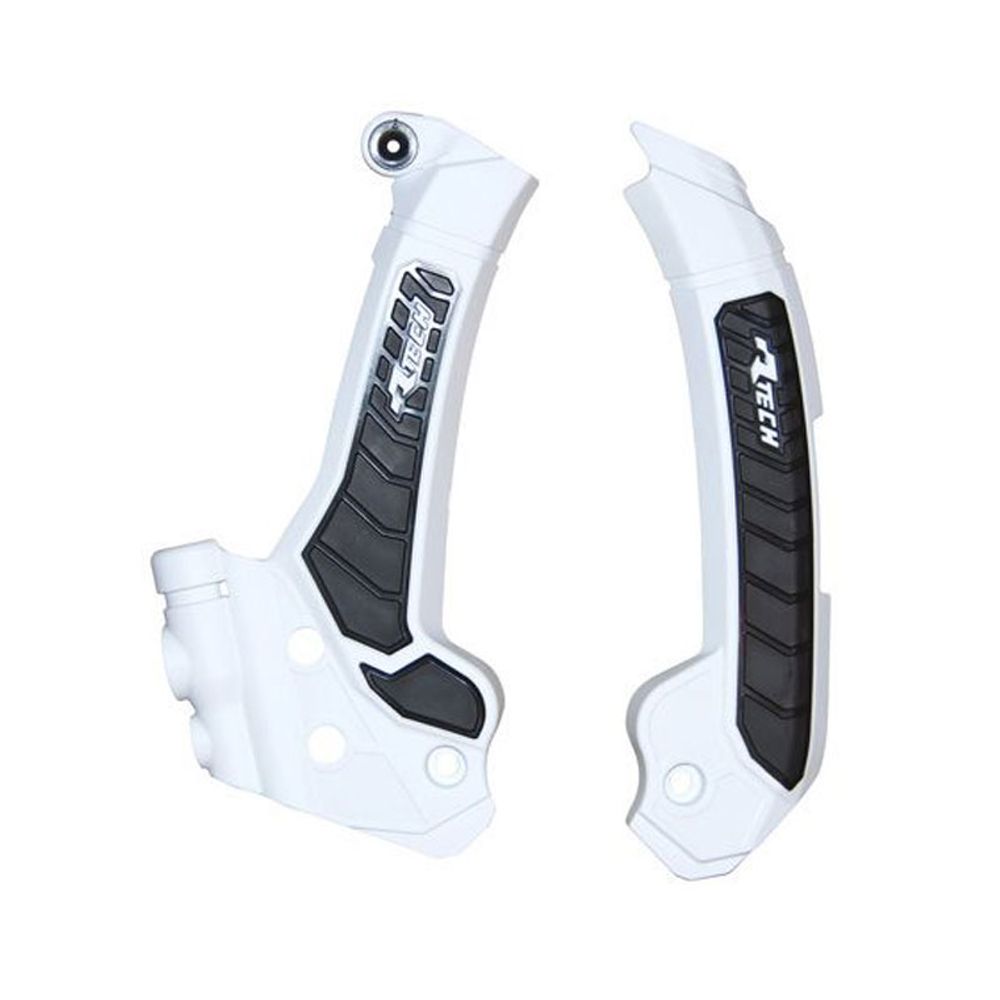 Plastic Frame Protectors Bi-material White Black Replica Husqvarna - Grafite Offroad