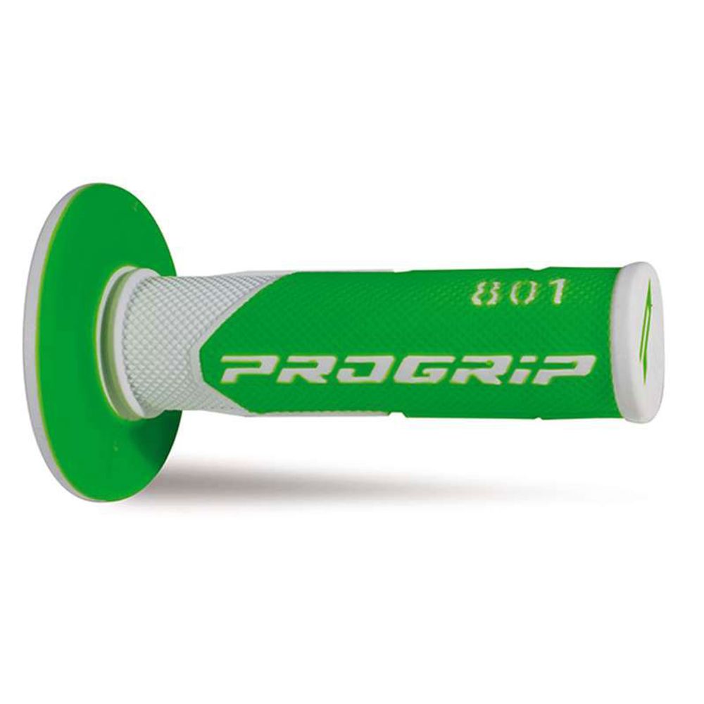 Puños Progrip 801 Mm 22/25 - Doble Densidad - Blanco/verde flúor