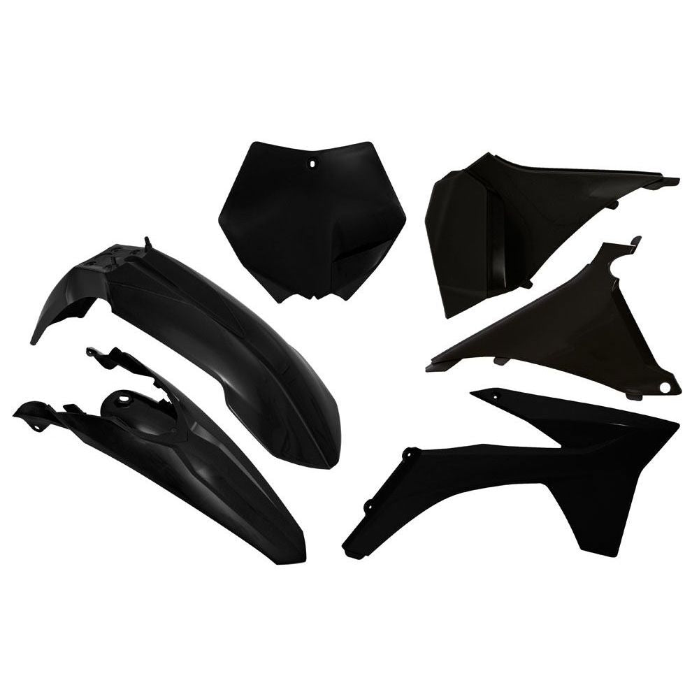 Plastics Kit 6 Pcs with Left Airbox Cover Black Replica Ktm - Grafite Offroad