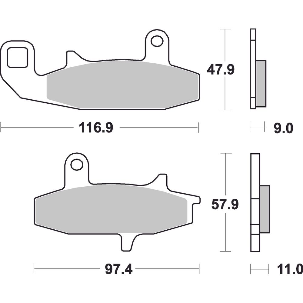 Street Brake Pads | Organic Standard | Front - Ecer90