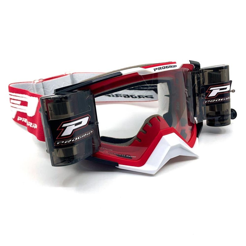 Gafas Progrip 3309 Rapid - Lente transparente Roll Off - Rojo/blanco/negro