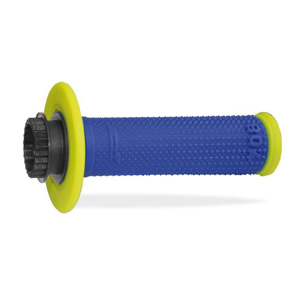 Grips Progrip 708 Mm 22/25 + 7 Throttle Cam - Lock on - Double Density - Fluo Yellow/electric Blue