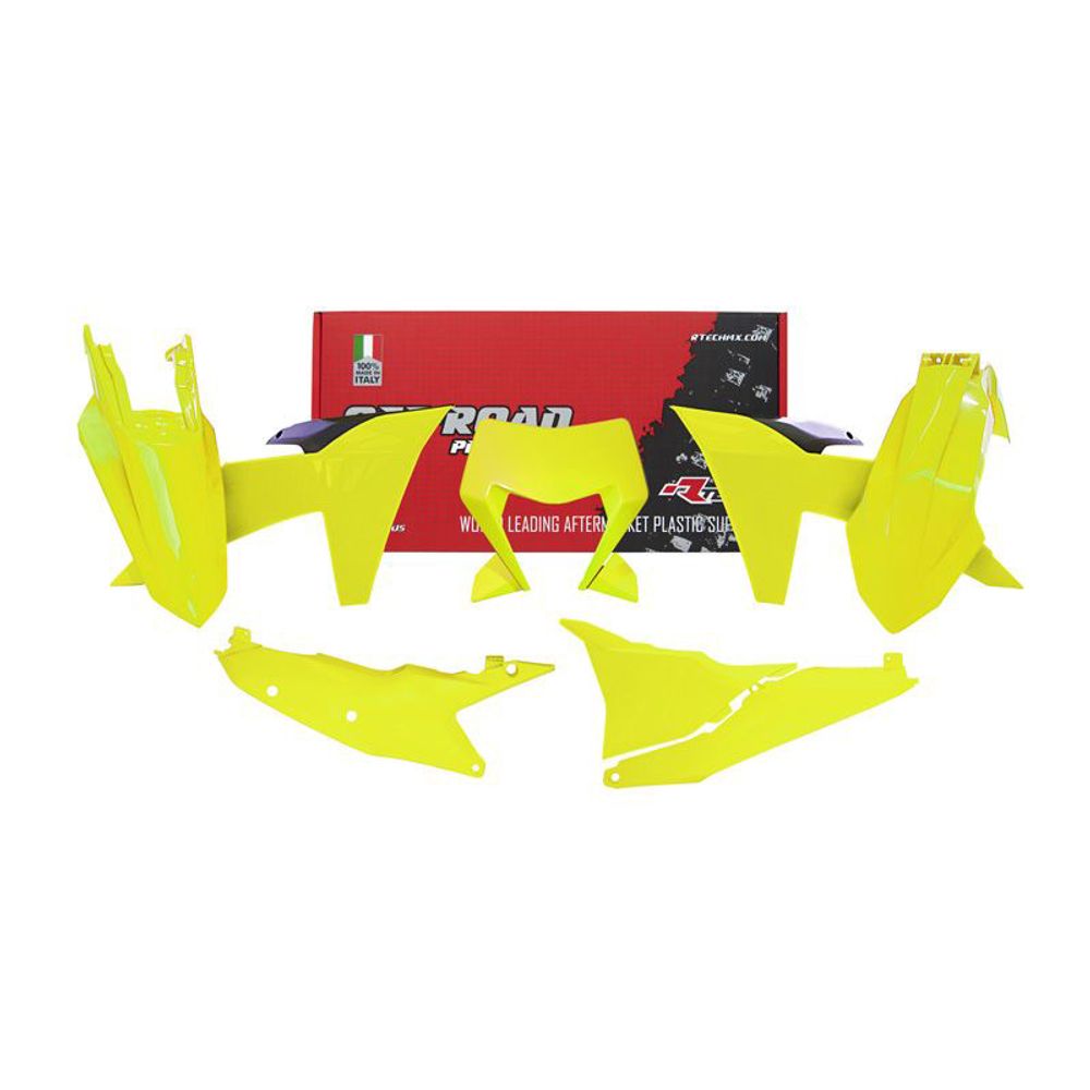 Plastic Kit 6 Pcs Whit Air Box Cover Headlight Plastic Exc Exc-f Neon Yellow Black - Grafite Offroad