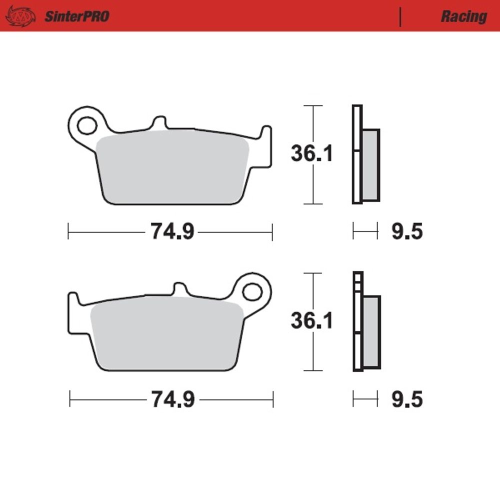 Sinter Brake Pads - Rear - Racing Pro Racing (ece90) - Nissin Honda Pre `02 Compatible - Grafite Offroad