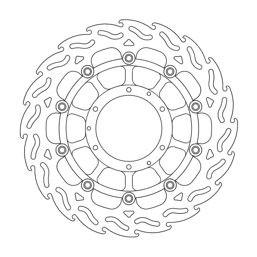 Brake Disc Road Flame - Floating - Front Right - Honda: Cbr 600-1000 Rr - Grafite Offroad