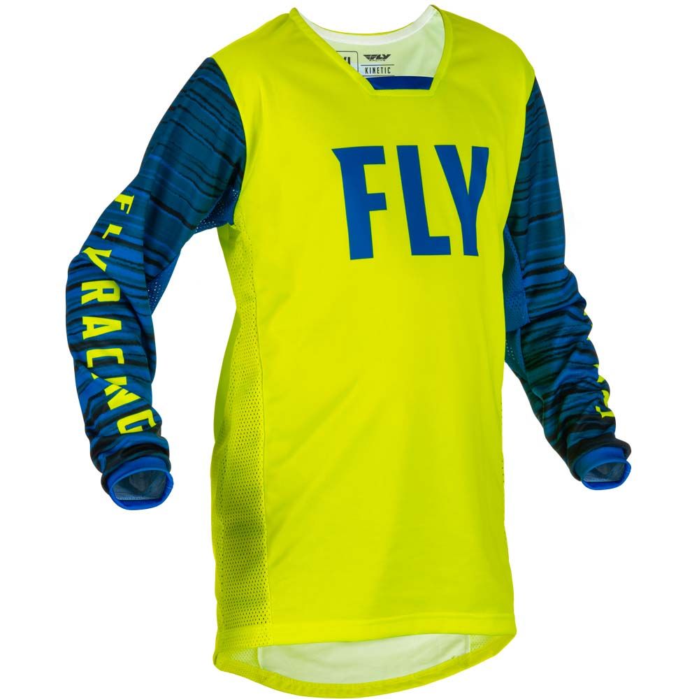 Youth Kinetic Wave Jersey Hi-vis/blue Yx - Grafite Offroad