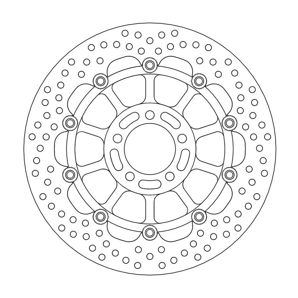 Brake Disc Road Halo - Floating - Front - Kawasaki: Zx-6r, Zr, Zzr, Gpz 1100 - Grafite Offroad
