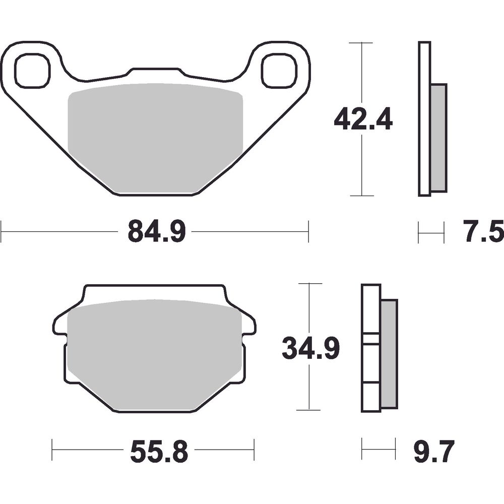 Street Brake Pads | Organic Standard | Rear - Ecer90