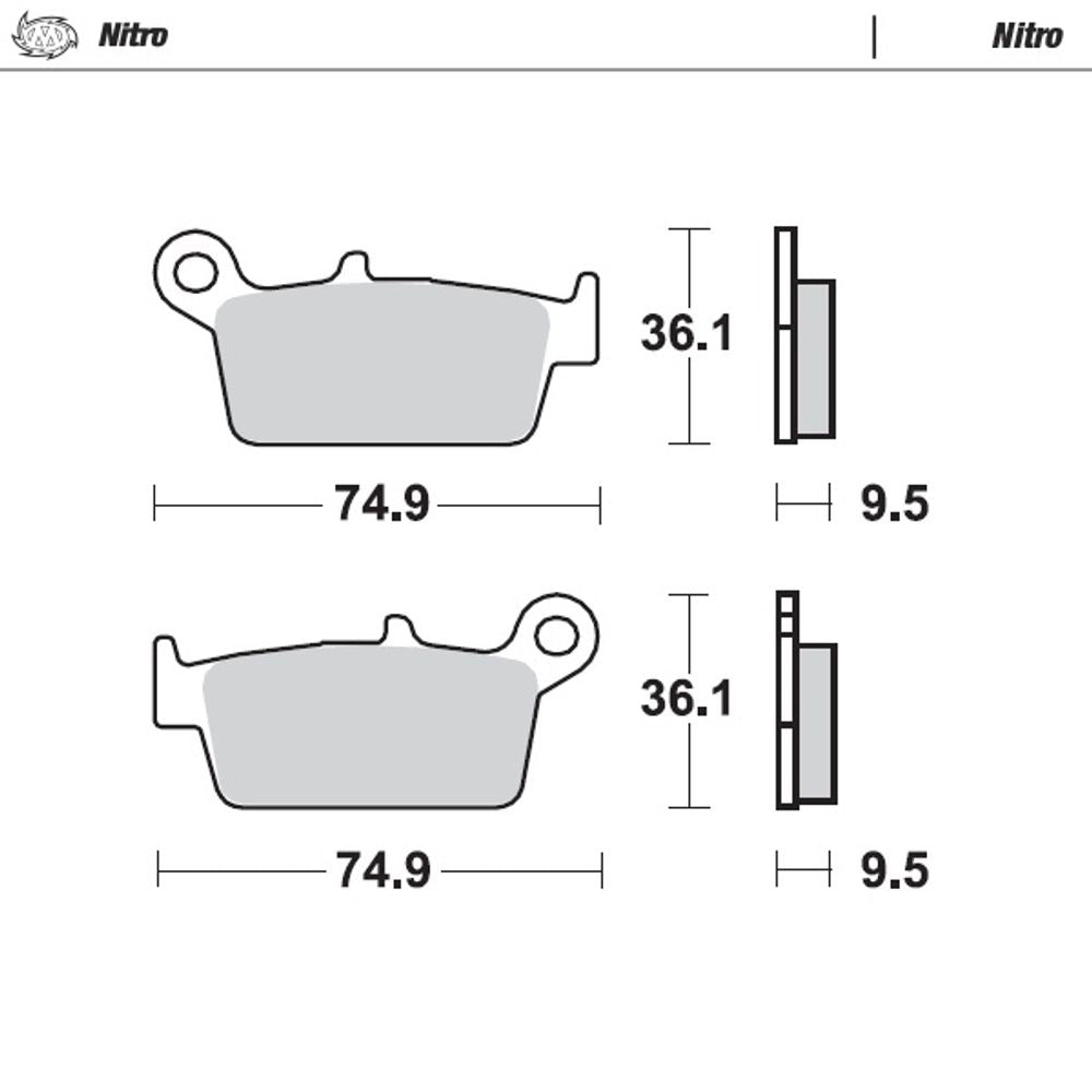 Sinter Brake Pads - Rear - Nitro - Nissin Honda Pre `02 Compatible - Grafite Offroad