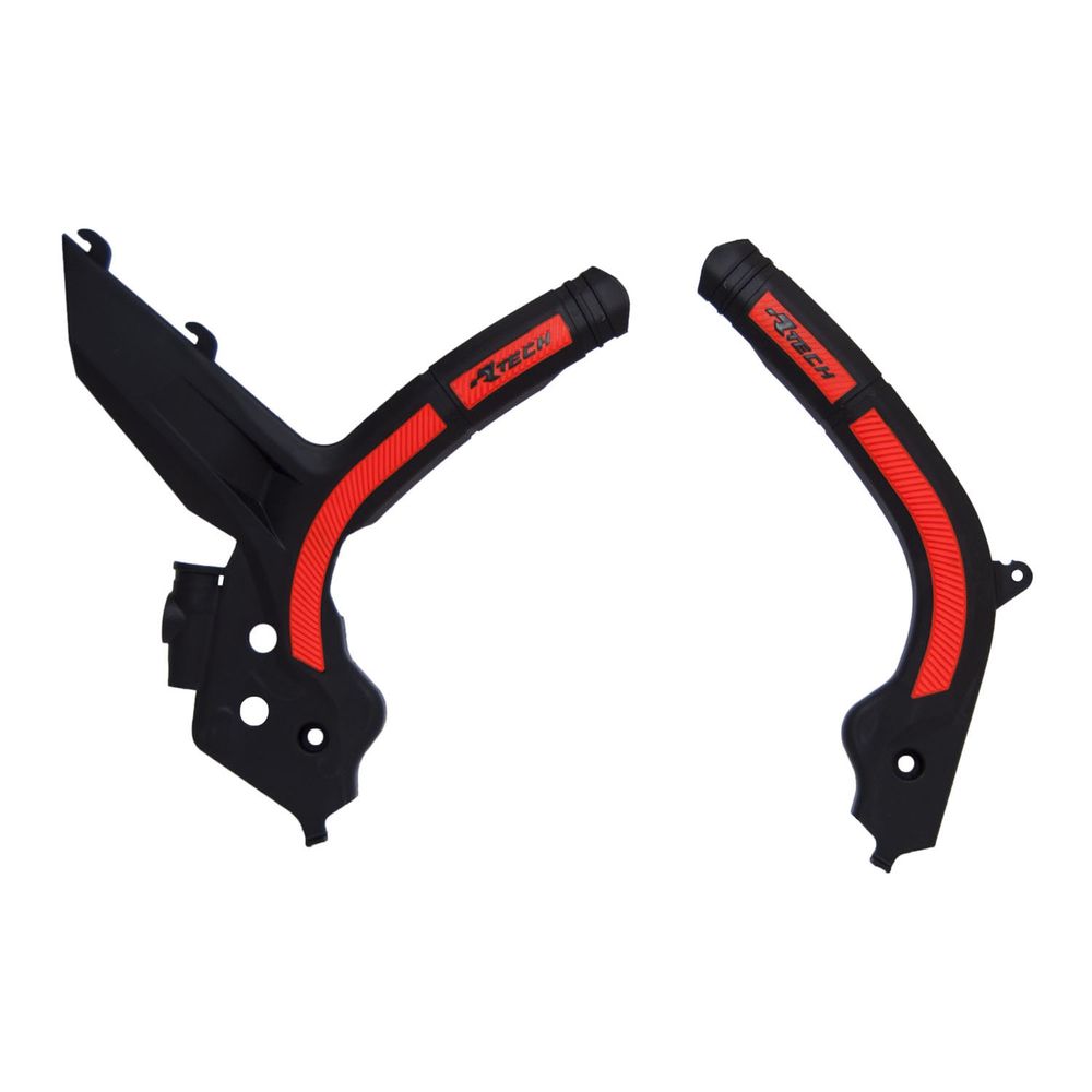 Plastic Frame Protectors Bi-material Black/orange Replica Ktm - Grafite Offroad