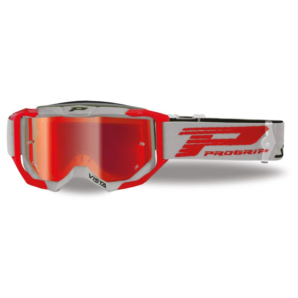 Gafas Progrip 3303 Vista - Lente Multicapa de Espejo - Gris/rojo - Lente Roja