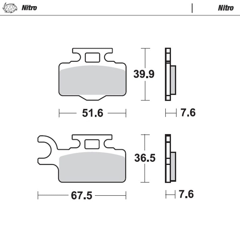 Sinter Brake Pads - Front- Nitro - Kx 65 00+ , Rm 65 03 + - Grafite Offroad