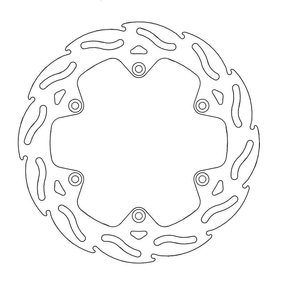 Brake Disc Off-road Flame - Rear - Suzuki: Drz250/400, Rm125/250, Rmx250, Kawasaki: Klx400 - Grafite Offroad