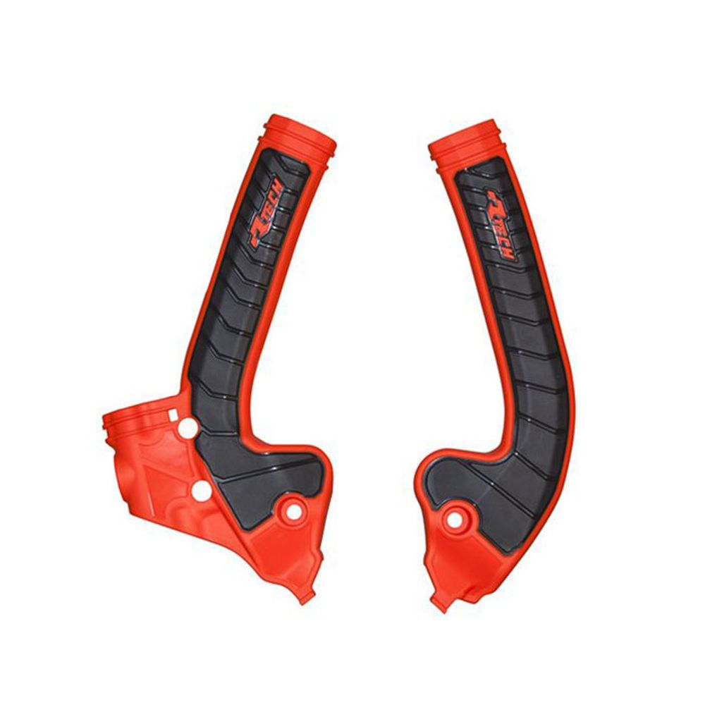 Plastic Frame Protectors Bi-material Orange/black Replica Ktm - Grafite Offroad