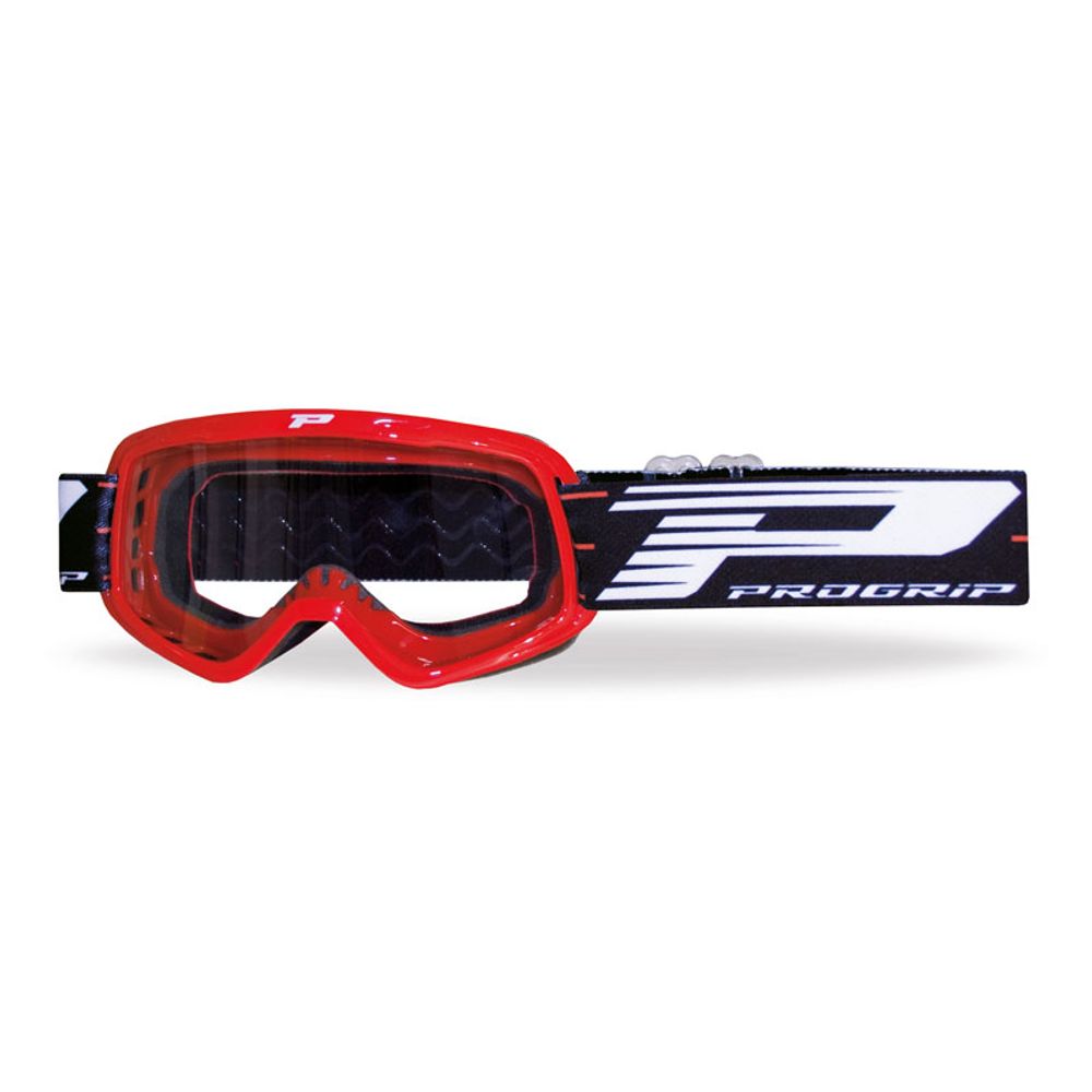 Progrip Kids Goggle 3101 - Double Side Transparent Lens - Red - Grafite Offroad