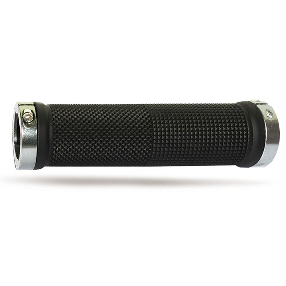 Grips 999 Mm 22 + Caps - Black/rings Silver Progrip - Grafite Offroad