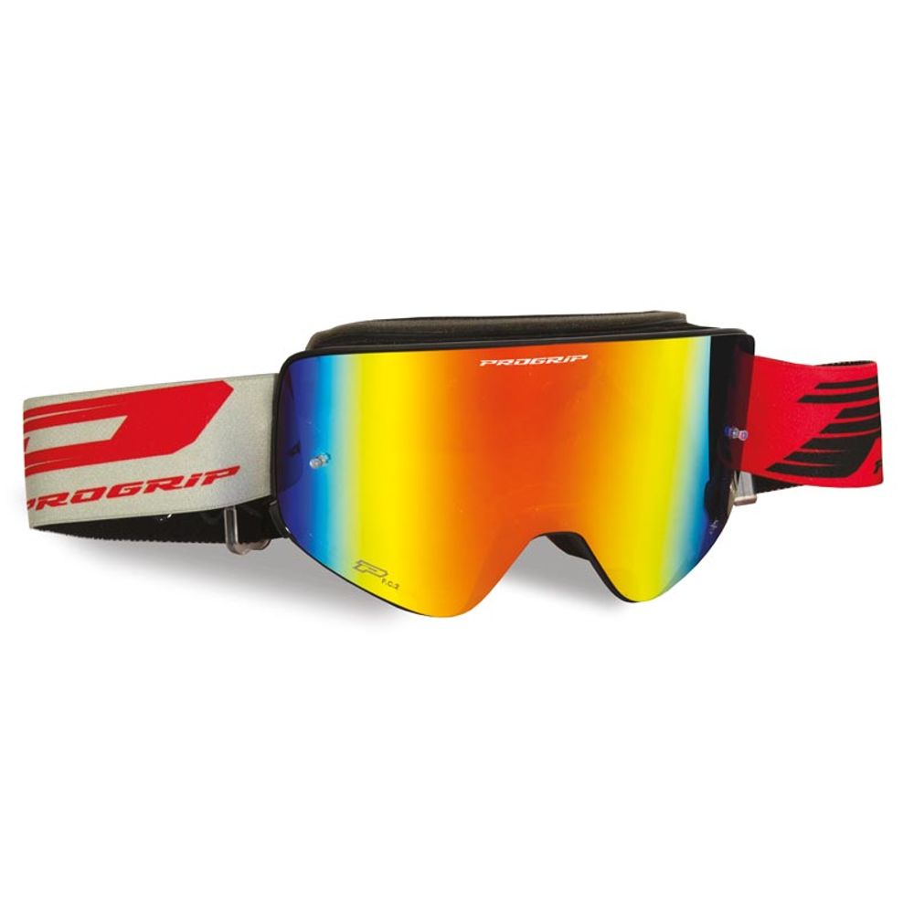 Progrip Goggle 3205 Black Matt - Magnetic Lens - Mirrored Red - Grafite Offroad