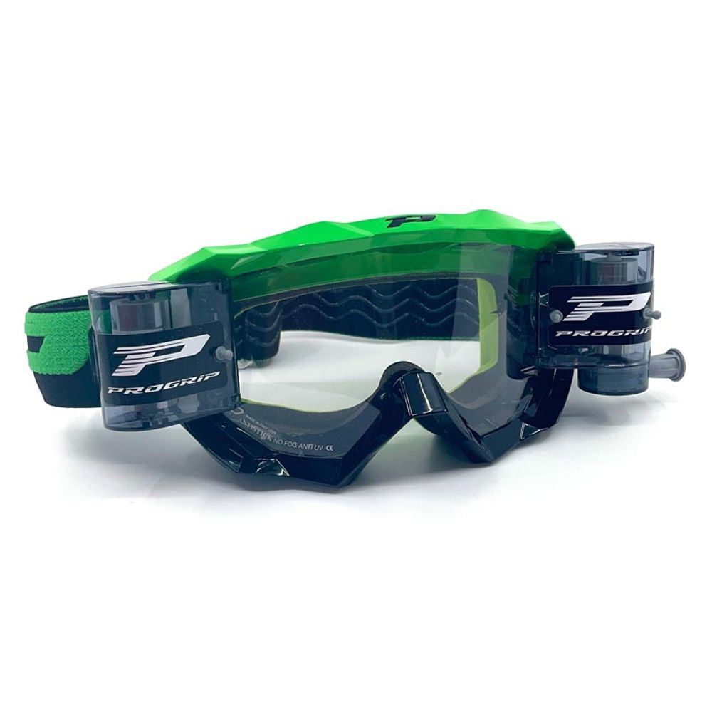 Progrip Goggle 3200ro - Roll Off Clear Lens - Green/black - Grafite Offroad